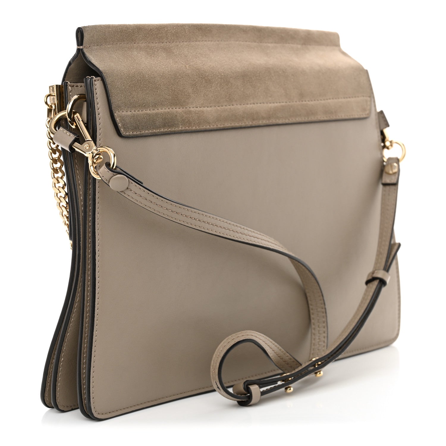 Chloe Calfskin Suede Medium Faye Shoulder Bag Motty Grey 3 of 11