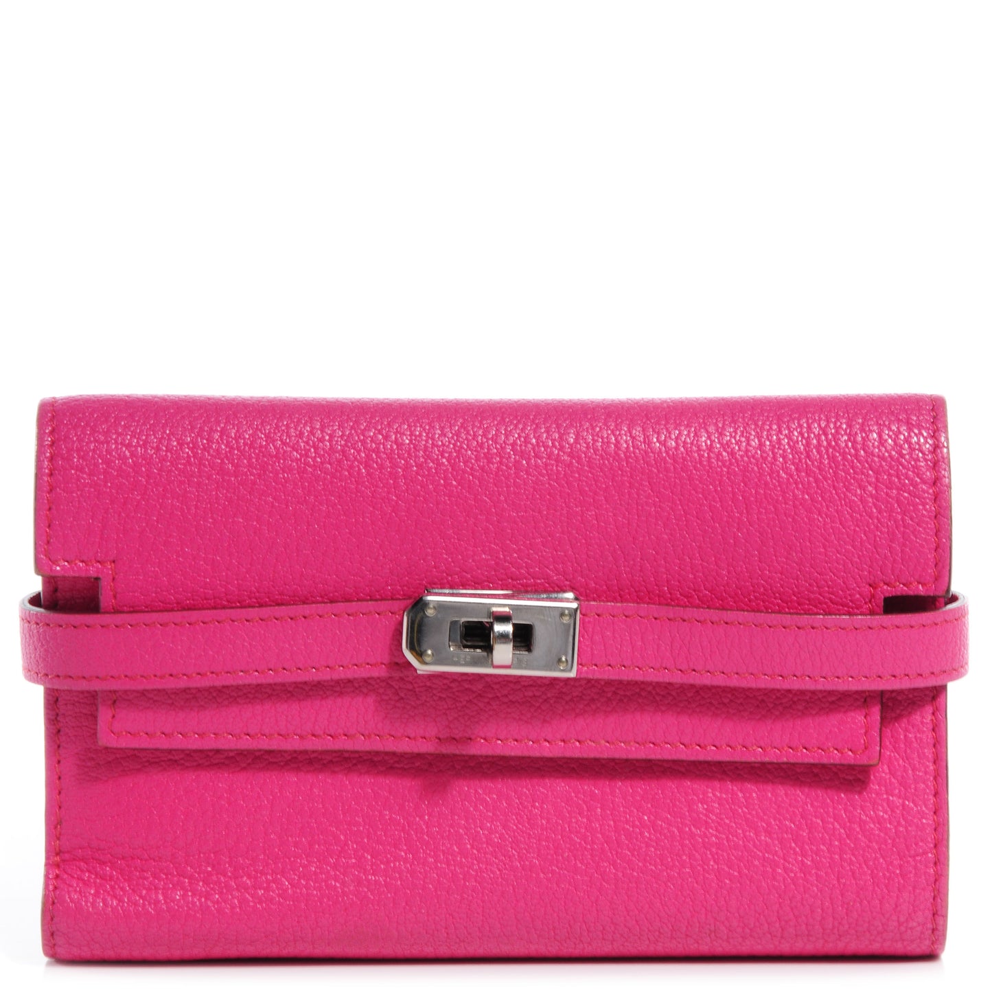 Chèvre Mysore Medium Kelly Wallet Rose Shocking