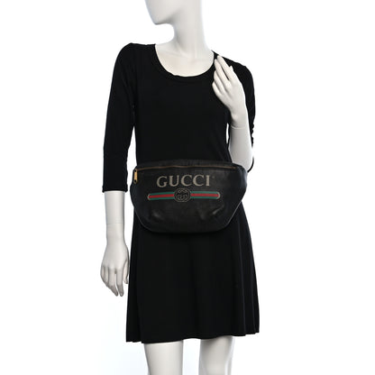 Gucci Grained Calfskin Logo Belt Bag Black 2 of 9