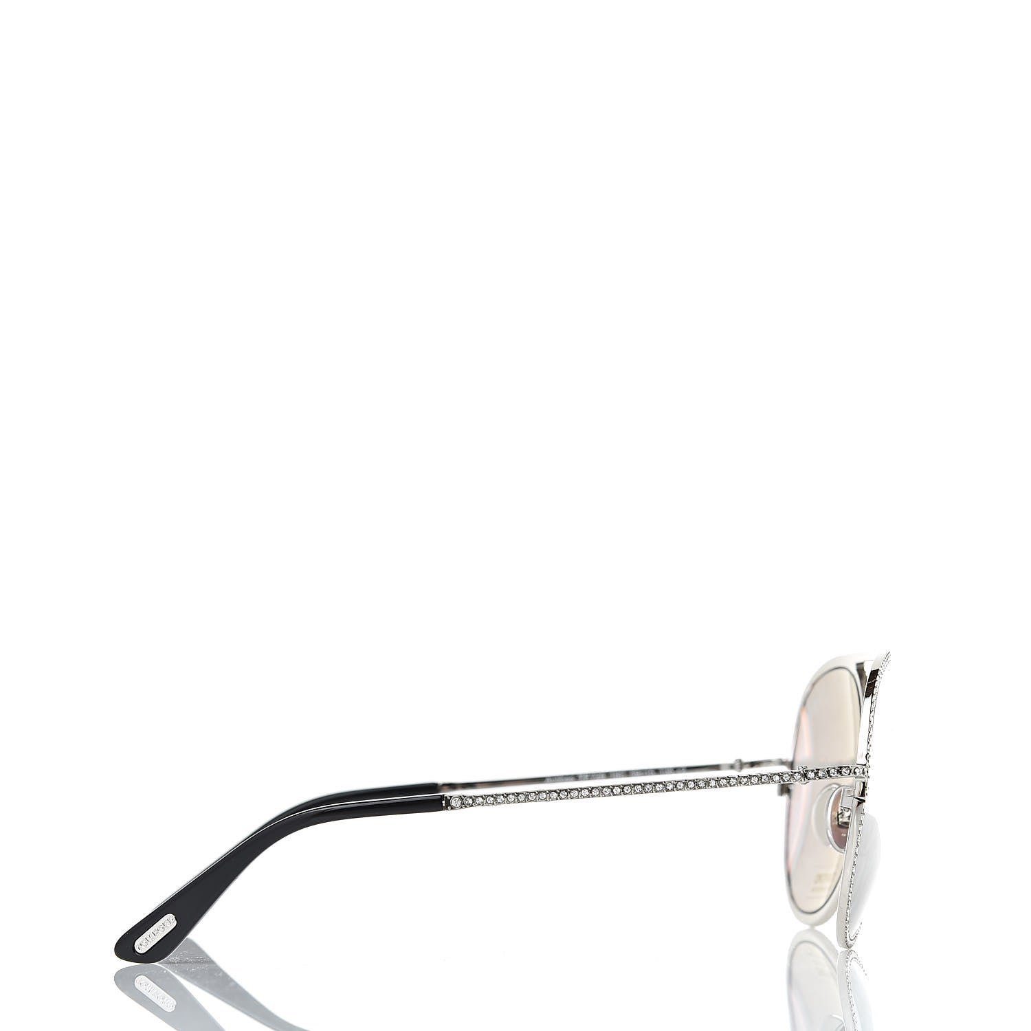 Tom Ford Crystal Embellished Antibes Sunglasses White Gold 3 of 8