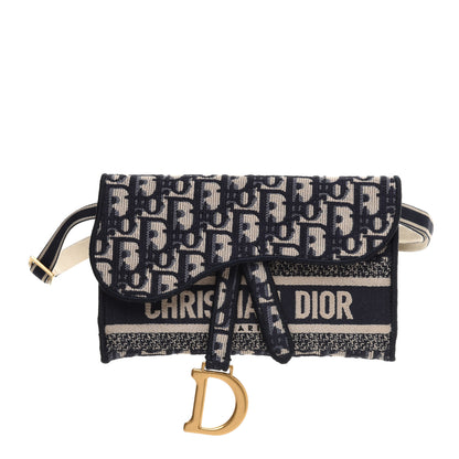 Christian Dior Oblique Slim Saddle Pouch Blue 1 of 10