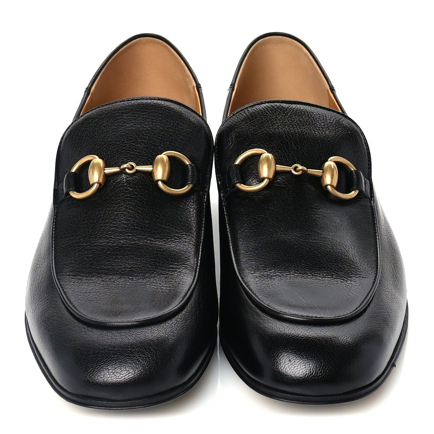 Goatskin Womens Horsebit Mid-Heel Loafers 39 Black