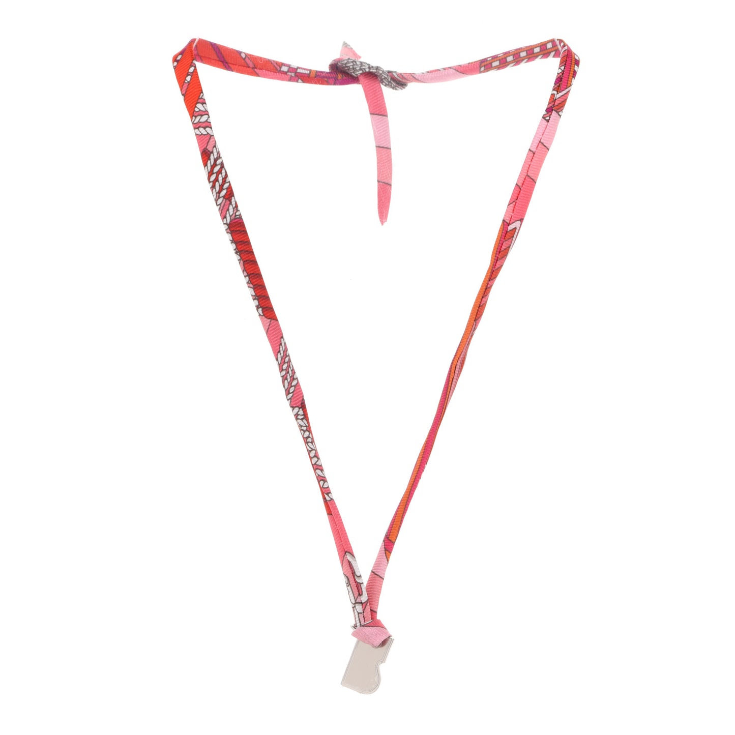 Palladium Silk Horse Cover Pendant Necklace Multicolor