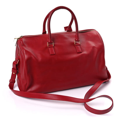 Saint Laurent Calfskin Classic Duffle 12 Bag Red 2 of 7