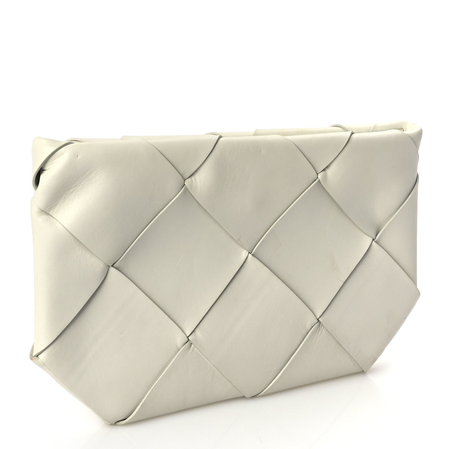 Bottega Veneta Nappa Maxi Blown Up Intrecciato Pouch Clutch  Optic White 3 of 8