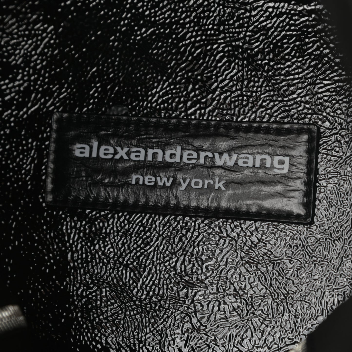 Suede Crystal Embellished Logo Roxy Tote Black