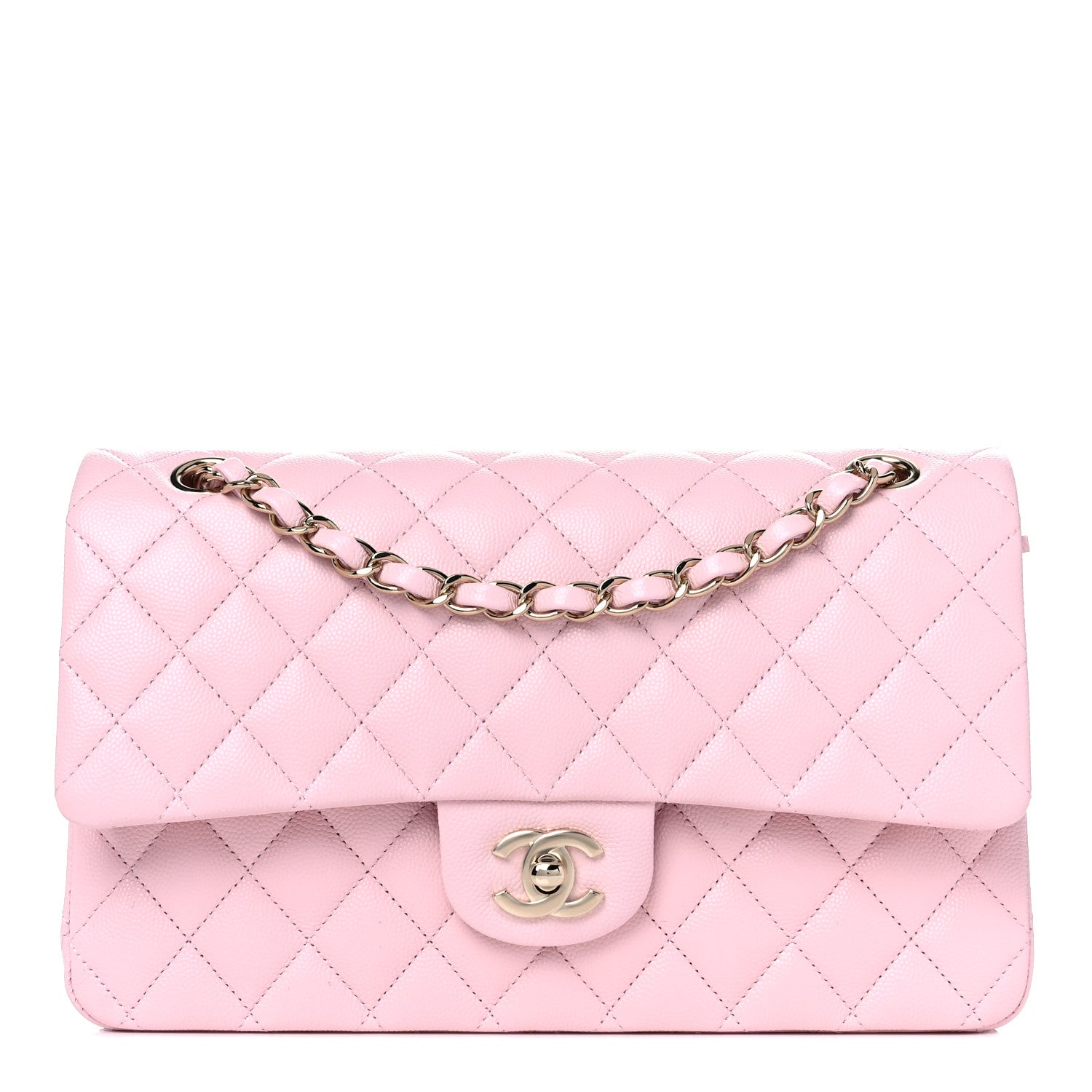 Chanel Caviar Quilted Medium Double Flap Light Pink 1 of 9