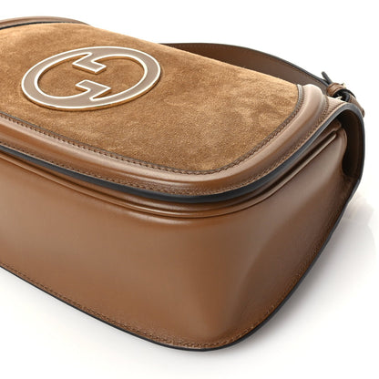 Gucci Suede Roxy Calfskin Large Blondie Top Handle Flap Bag  Light Brown 8 of 8