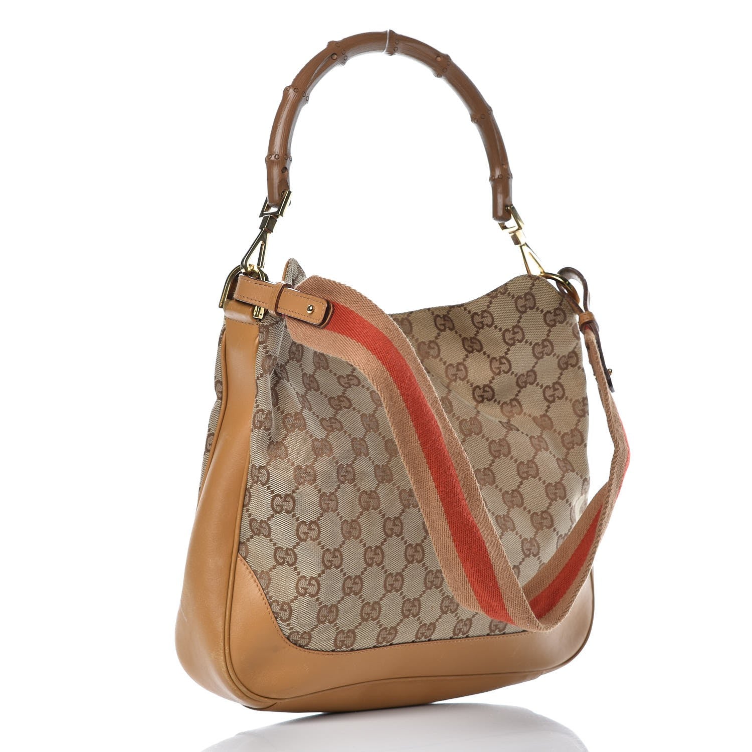 Gucci Monogram Bamboo Top Handle Bag Tan 4 of 12