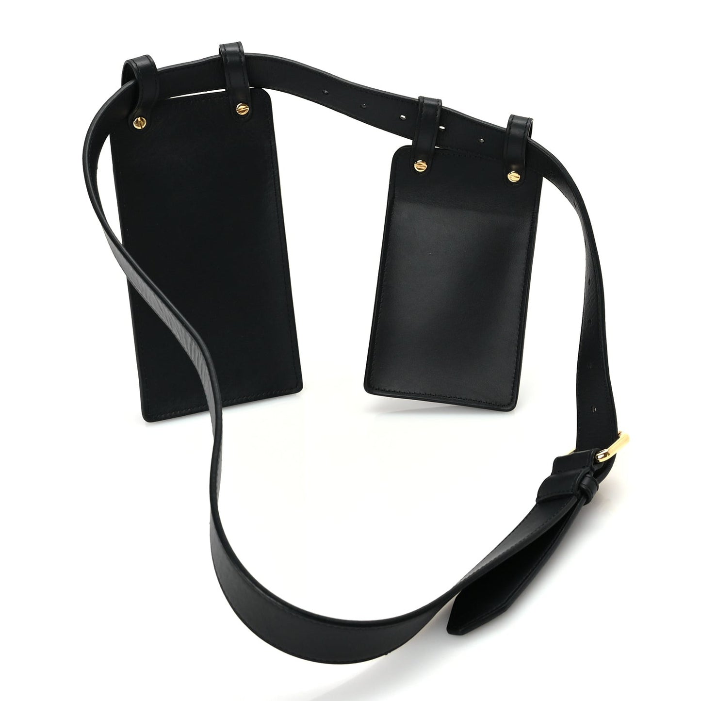 Calfskin Multi Pocket Belt  Black