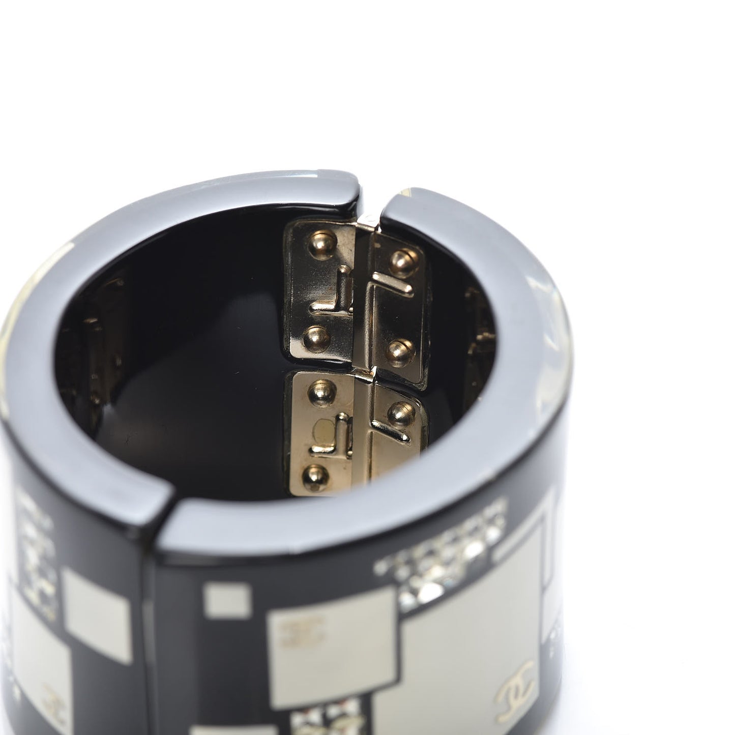 Resin Crystal Squares CC Cuff Black