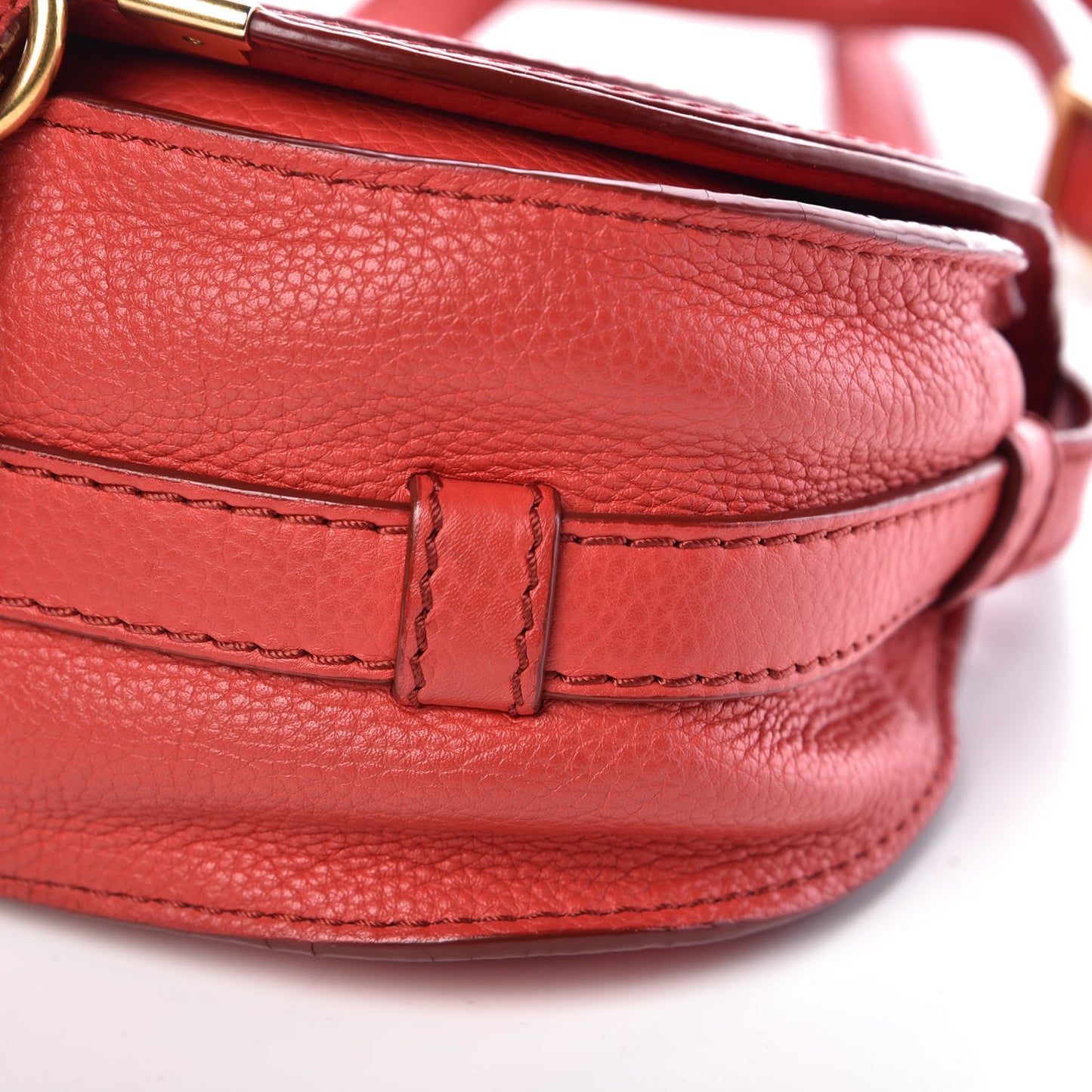 Calfskin Mini Marcie Round Crossbody Bag Red