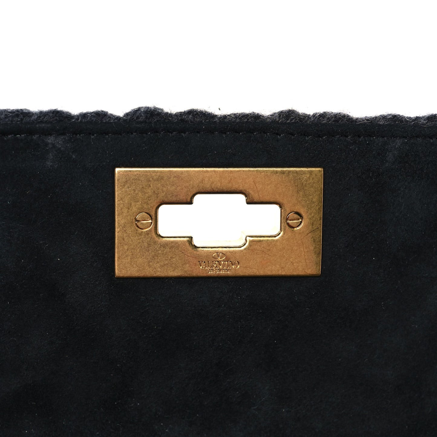 Cashmere Knit Medium Roman Stud Shoulder Bag Grey