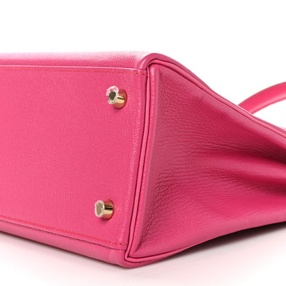 Hermes Chevre Mysore Kelly Retourne 32 Rose Shocking 10 of 11