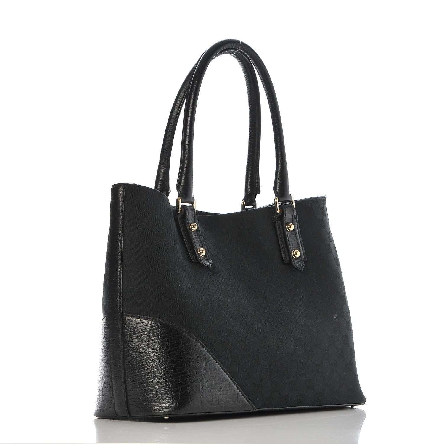 Gucci Monogram Medium Hasler Tote Black 3 of 10