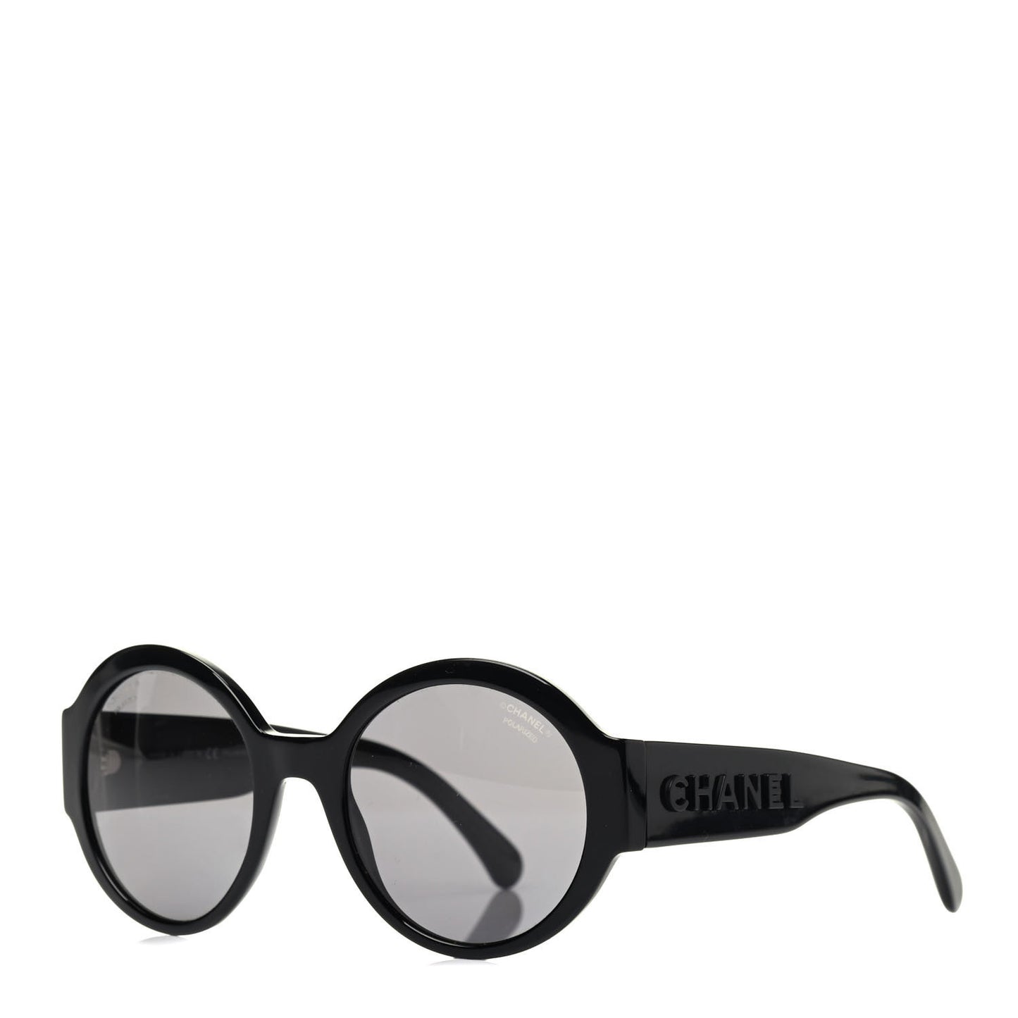 Acetate Polarized Round Sunglasses 5410 Black