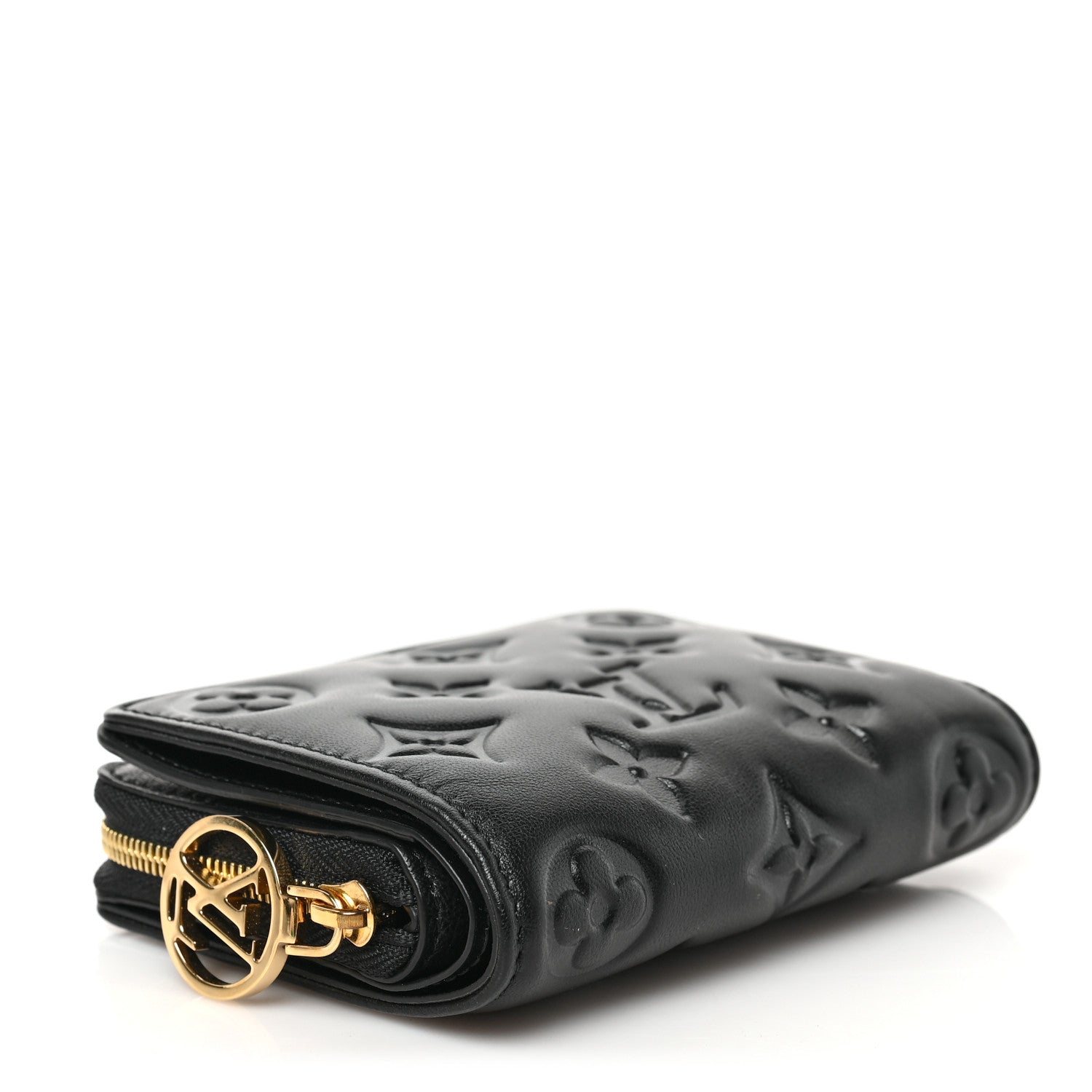 Louis Vuitton Lambskin Embossed Monogram Lou Coussin Wallet Black 4 of 7