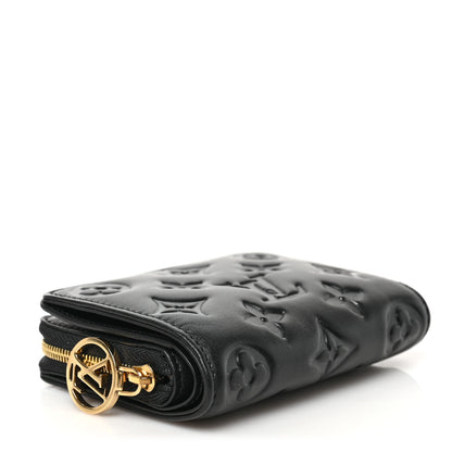 Louis Vuitton Lambskin Embossed Monogram Lou Coussin Wallet Black 4 of 7