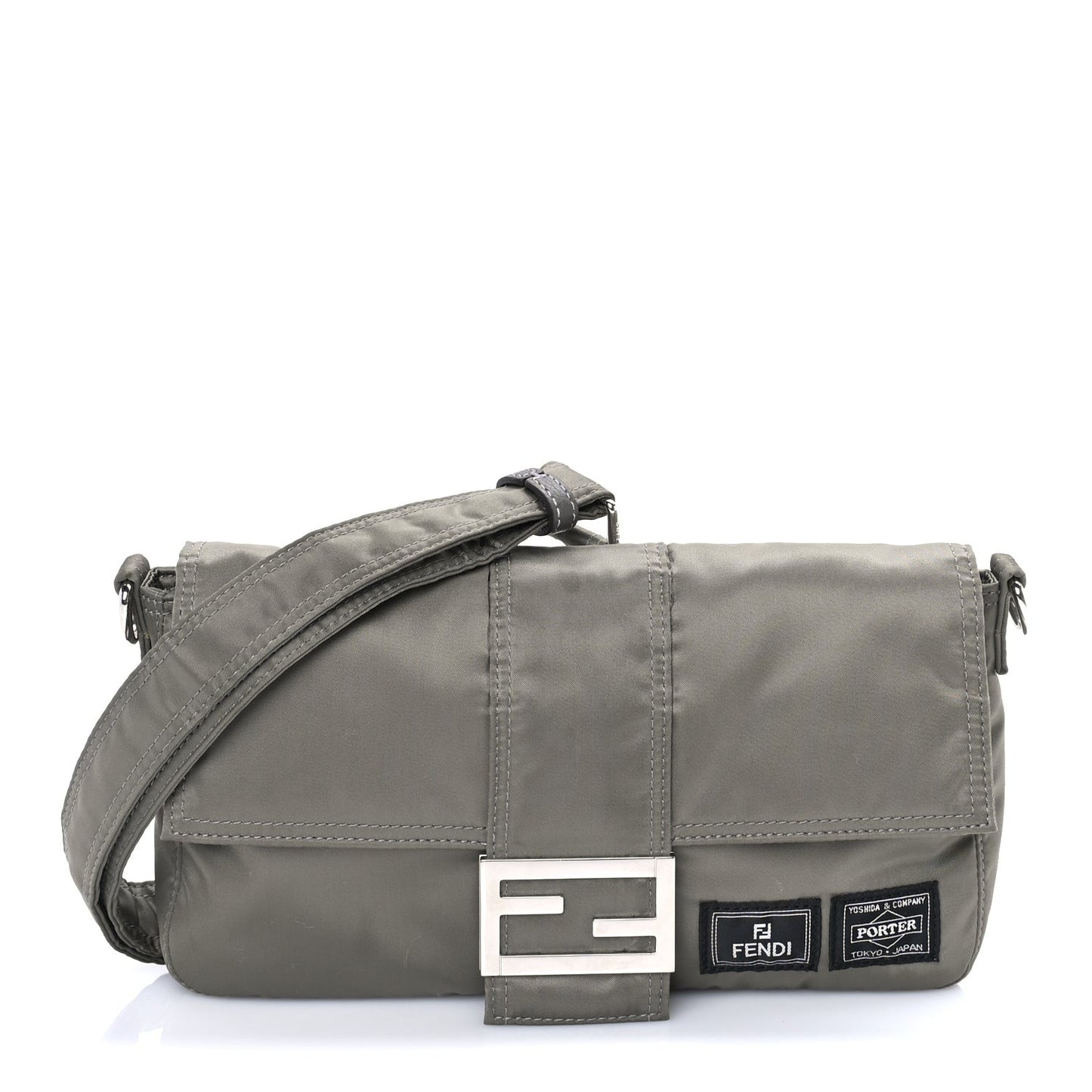 X PORTER Nylon Regular Belt Baguette Bag Khaki