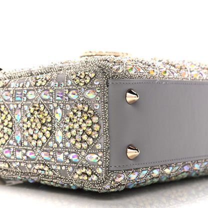 Christian Dior Calfskin Satin Celestial Bead Embroidery Cannage Mini Lady Dior Grey 7 of 8