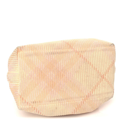Burberry Canvas Knitted Check Medium Peg Duffle Bag Sherbert 3 of 8