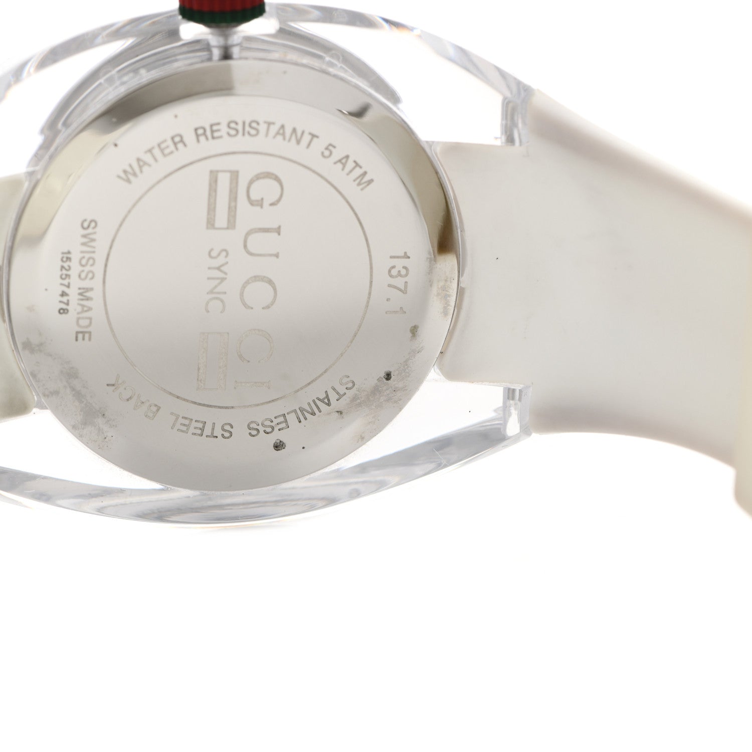 Gucci Stainless Steel Rubber 46mm Sync Web Quartz Watch White 6 of 7