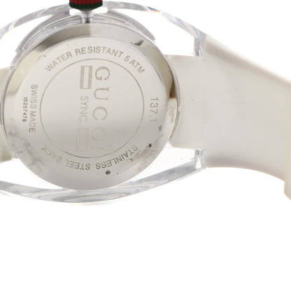 Gucci Stainless Steel Rubber 46mm Sync Web Quartz Watch White 6 of 7