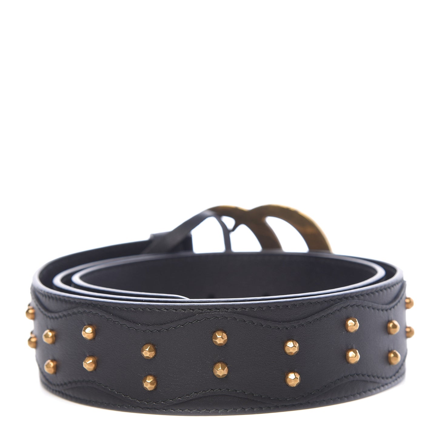 Calfskin Studded Marmont Belt 90 36 Black