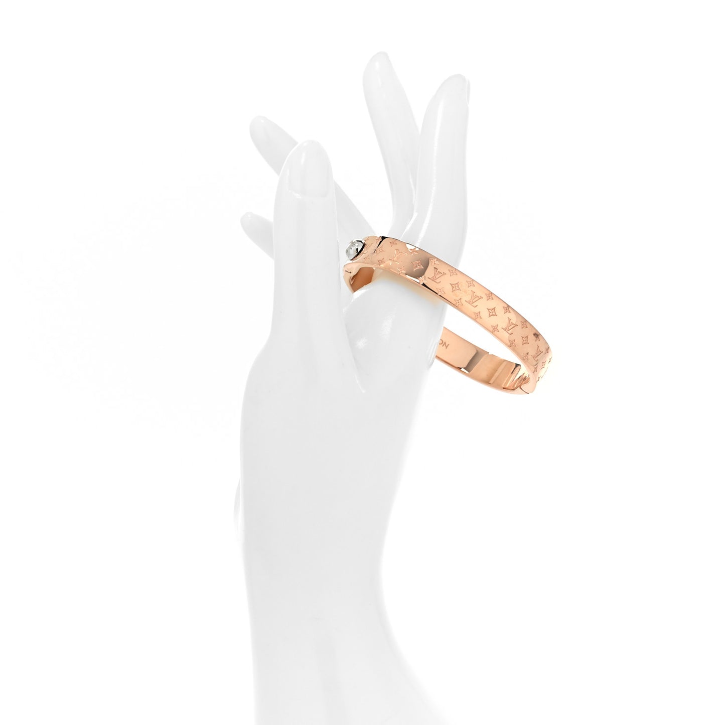 Brass Monogram Nanogram Cuff S Pink Gold