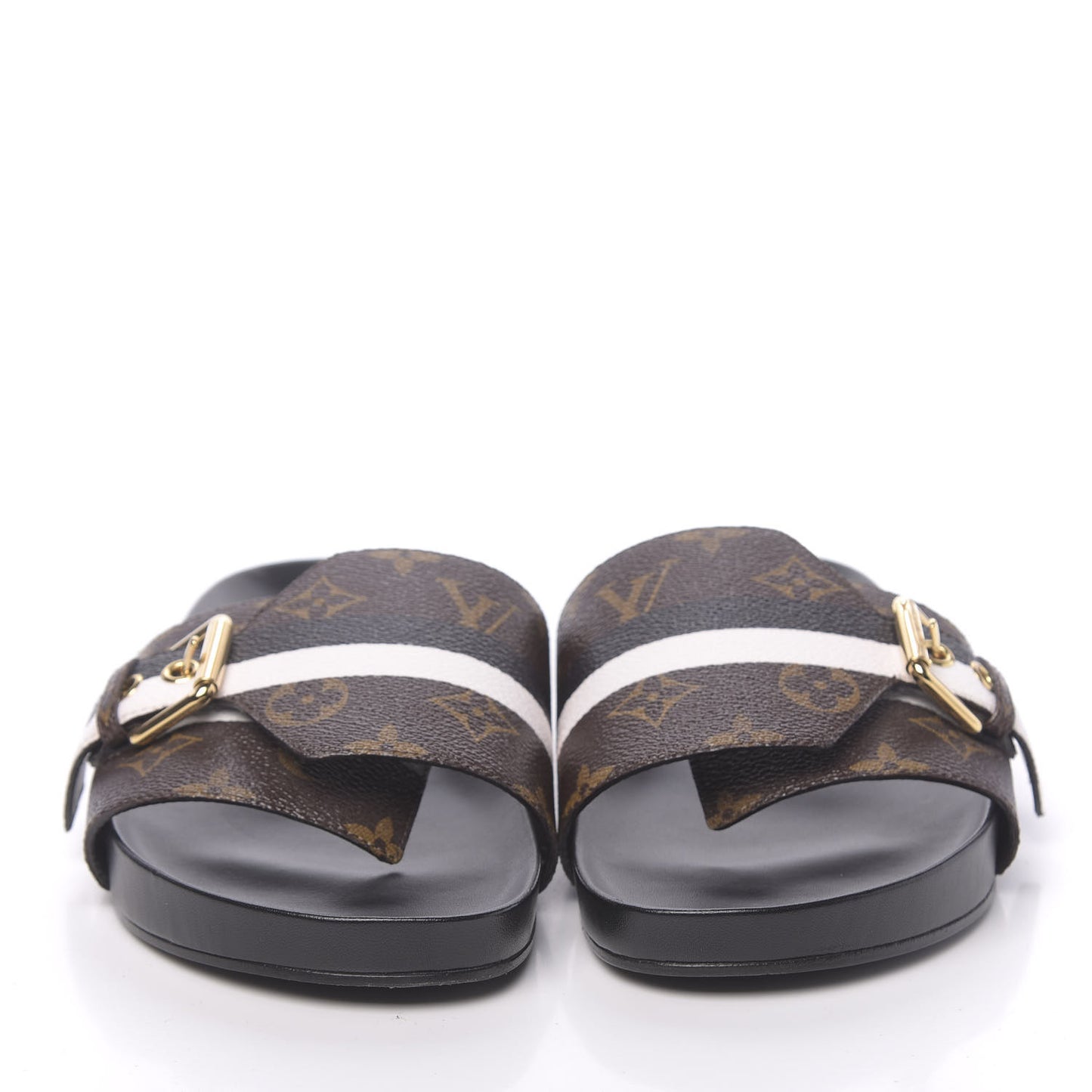 Calfskin Monogram Bom Dia Flat Mule 41 Black White