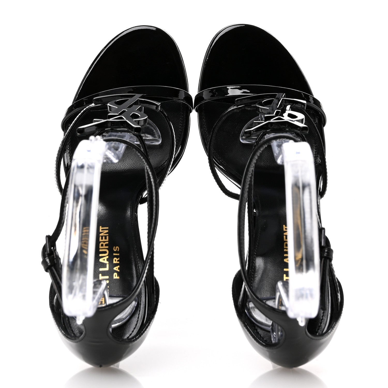 Saint Laurent Patent Cassandra 100 Sandals 37.5 Black 2 of 7