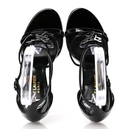 Saint Laurent Patent Cassandra 100 Sandals 37.5 Black 2 of 7