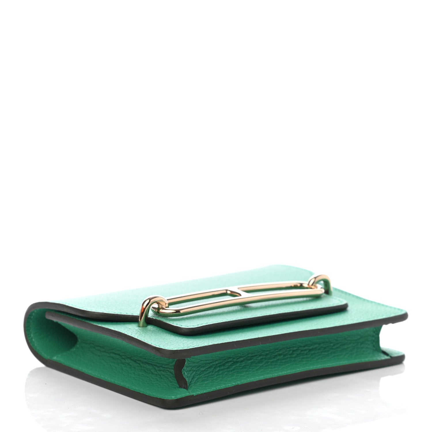 Hermes Evercolor Bi-Color Roulis Slim Wallet Menthe Vert Bosphore 3 of 4