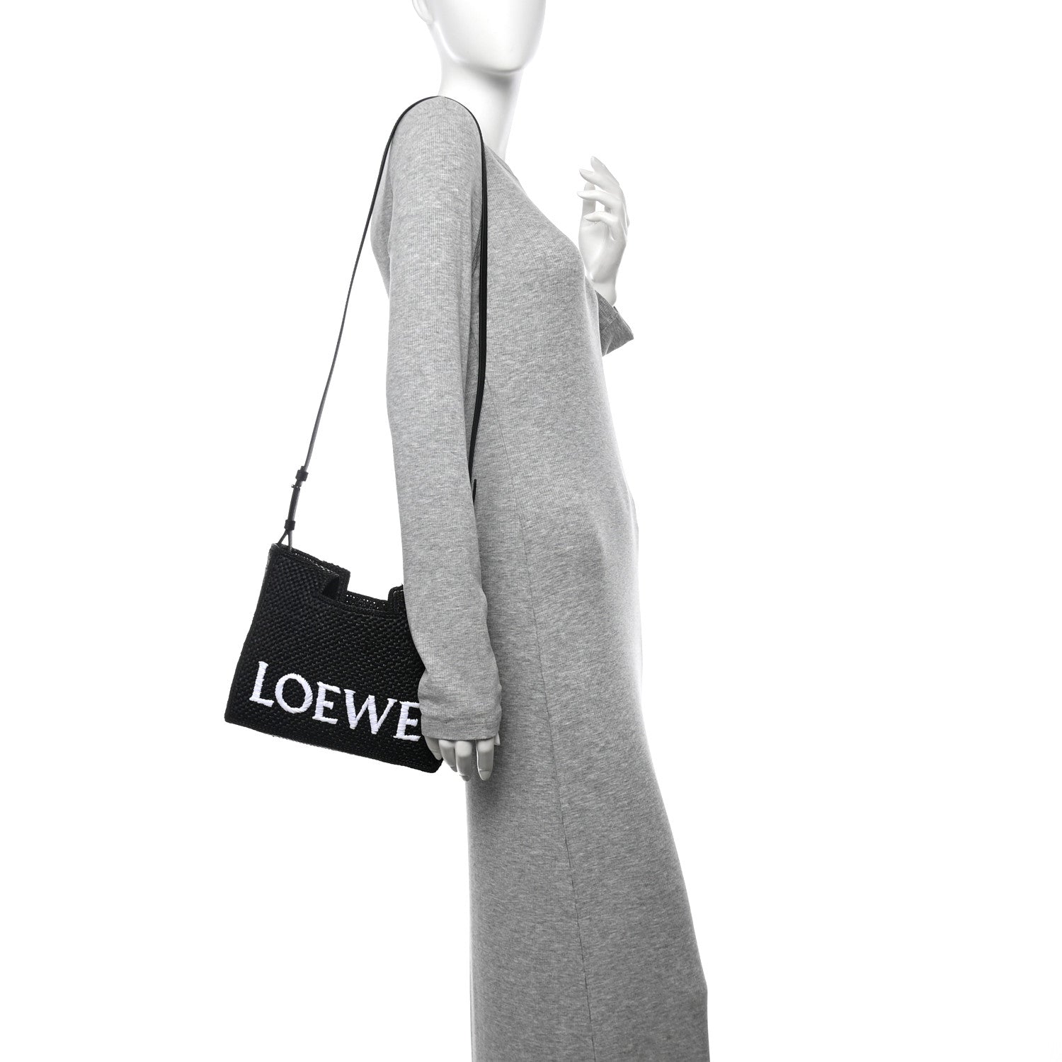 Loewe X PAULA'S IBIZA Raffia Font Tote Black 2 of 9