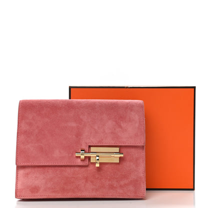 Hermes Veau Doblis Verrou Clutch Rose Indienne 14 of 14