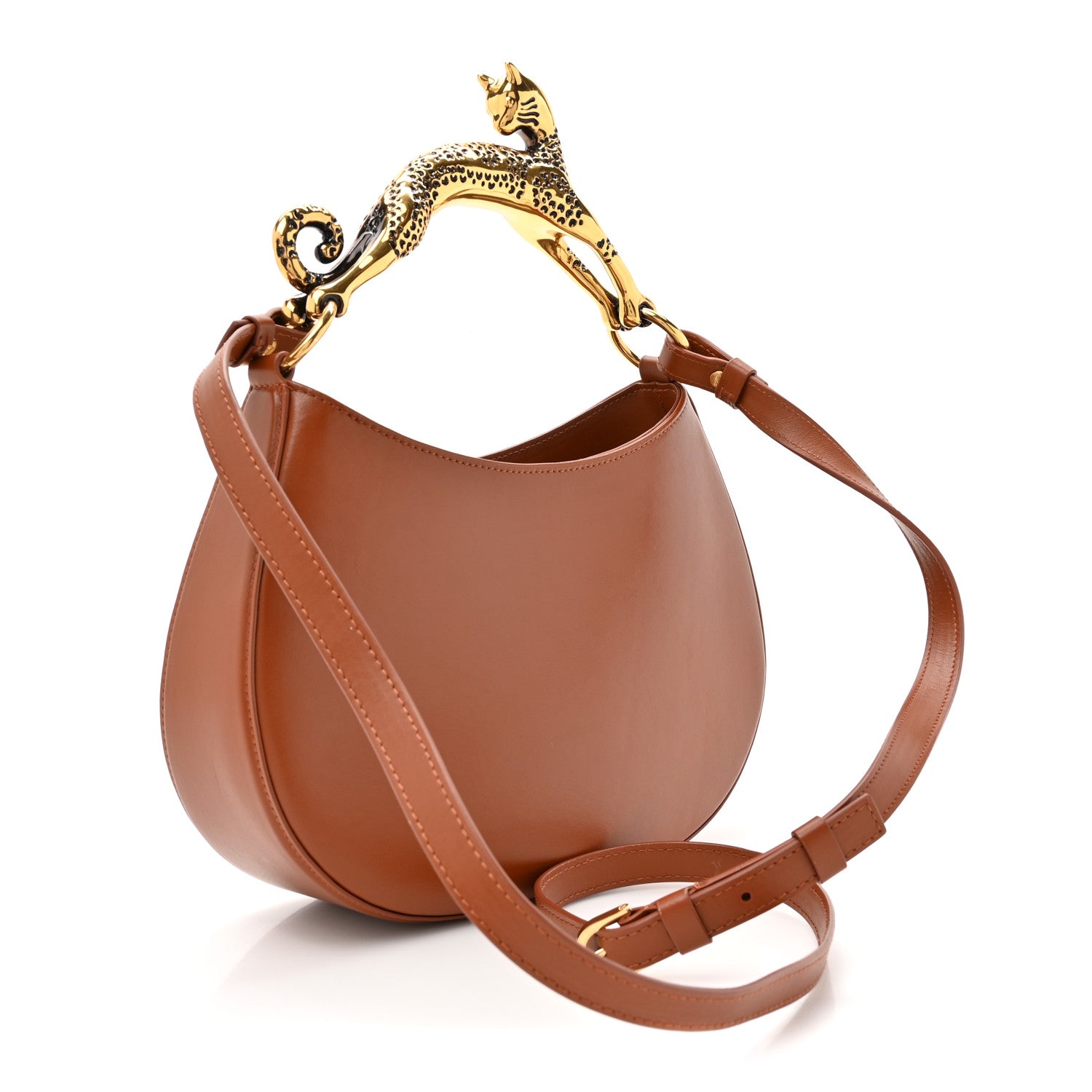Lanvin Lambskin Cat Hobo Tan 3 of 9