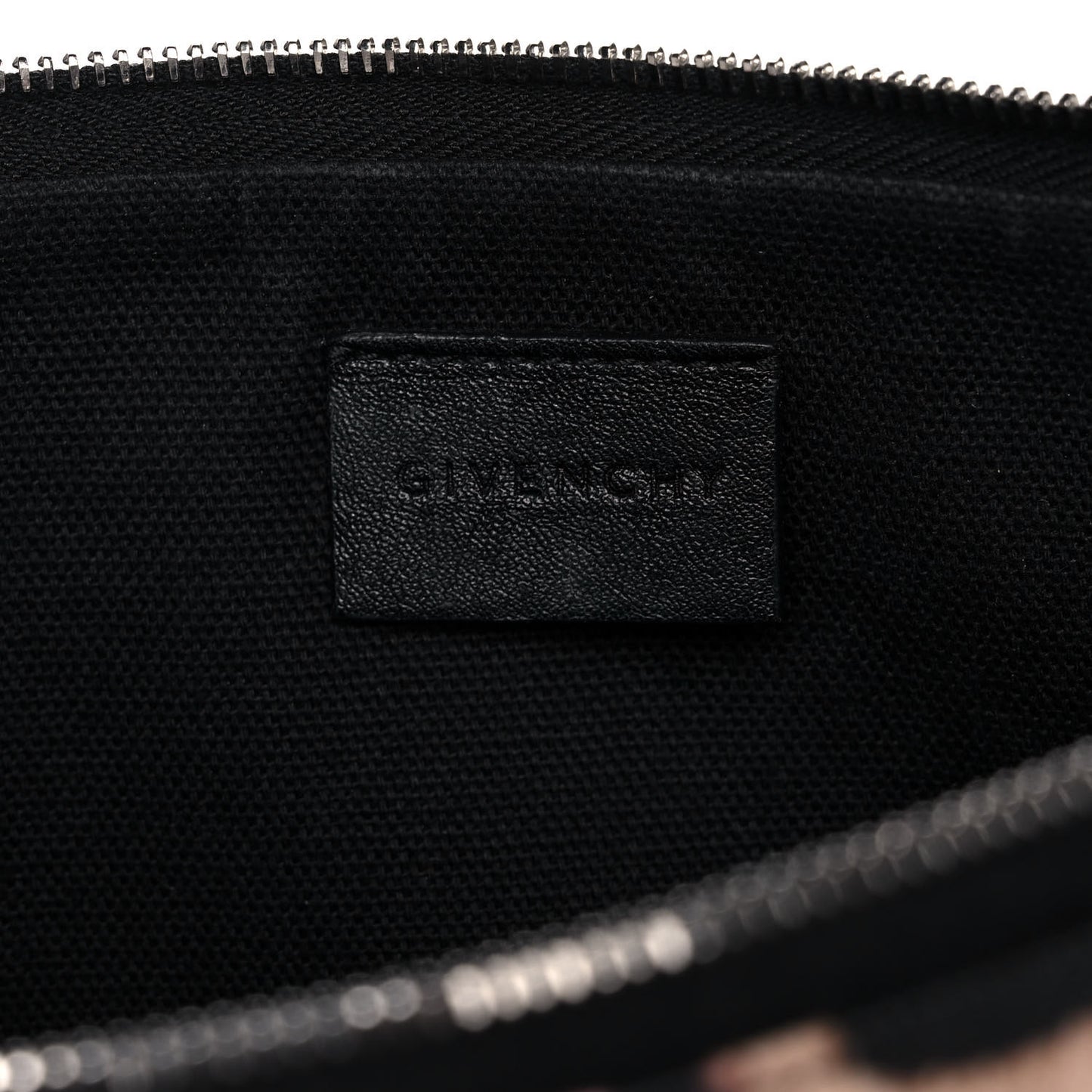 Coated Canvas Jaguar Print Zip Pouch