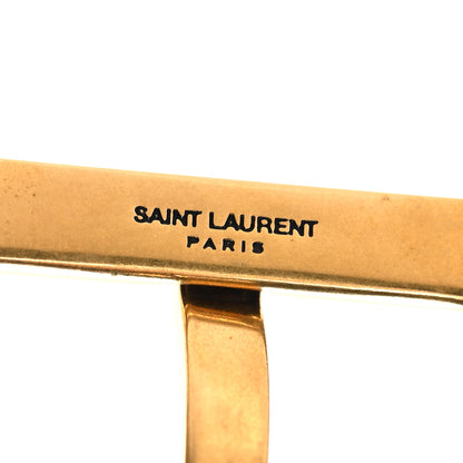 Saint Laurent Suede Monogram Square Buckle Belt 80 32 Black 6 of 7
