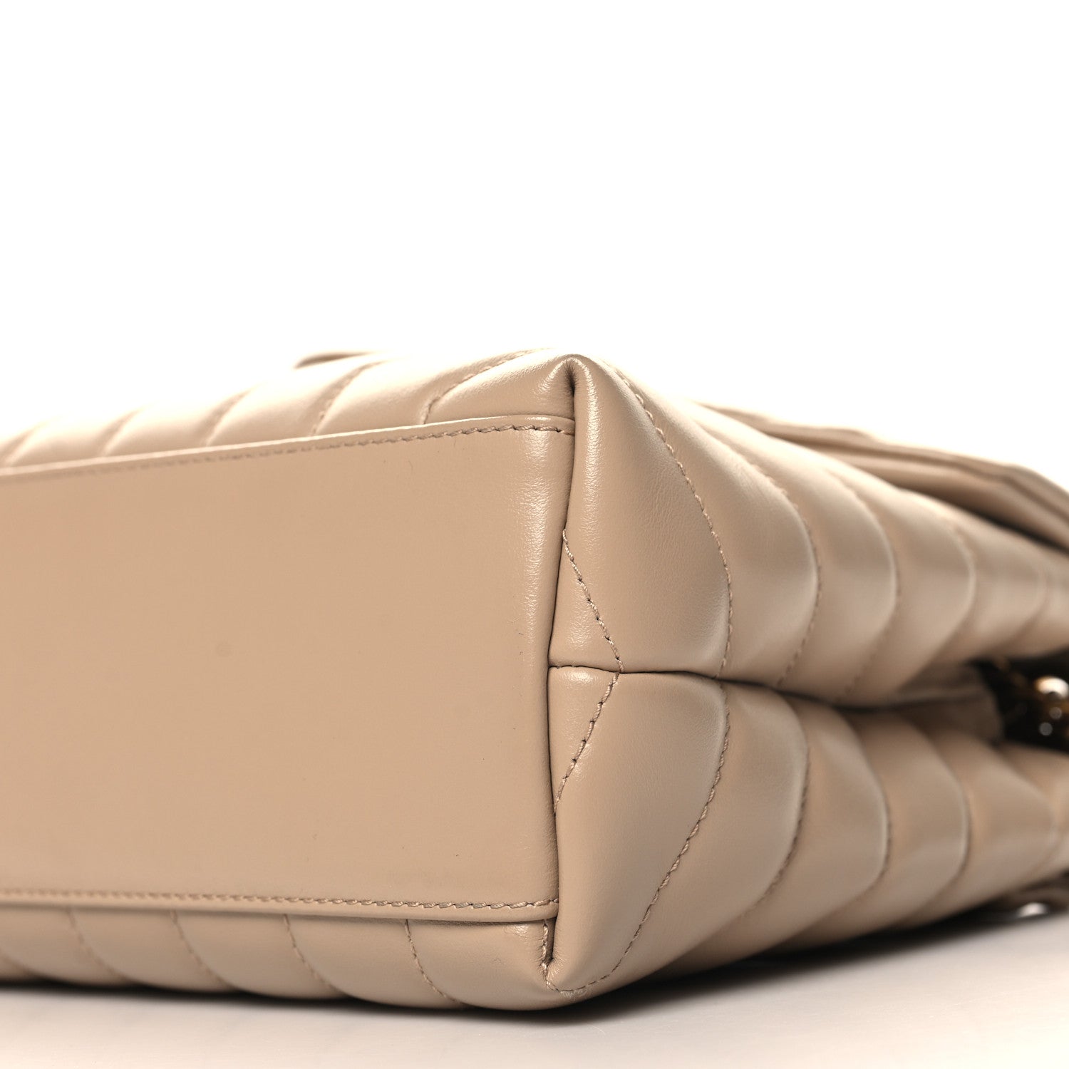 Saint Laurent Calfskin Y Quilted Monogram Small Loulou Chain Satchel Dark Beige 10 of 11