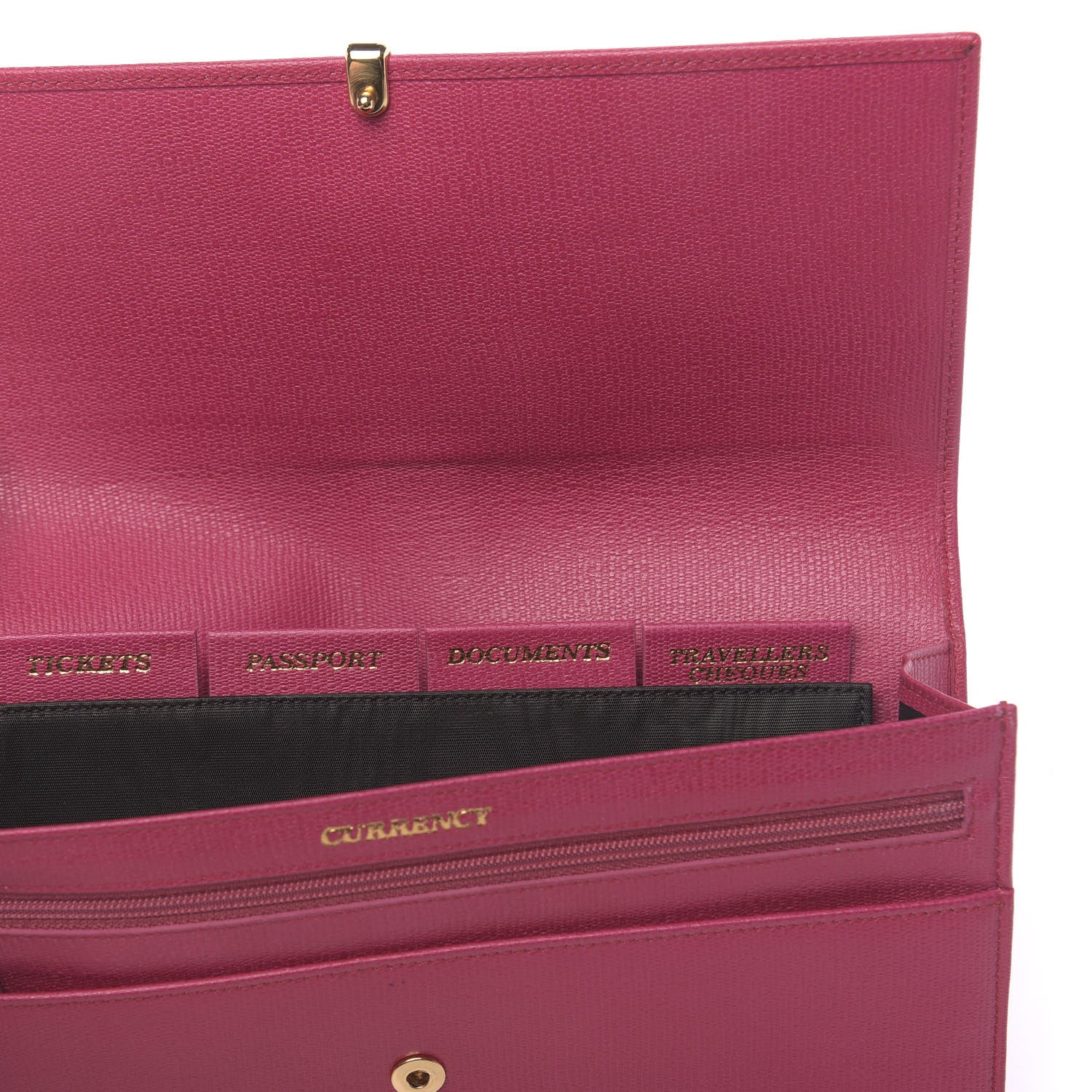 Saint Laurent Textured Calfskin Classic Y Document Case Clutch Fuchsia 7 of 10