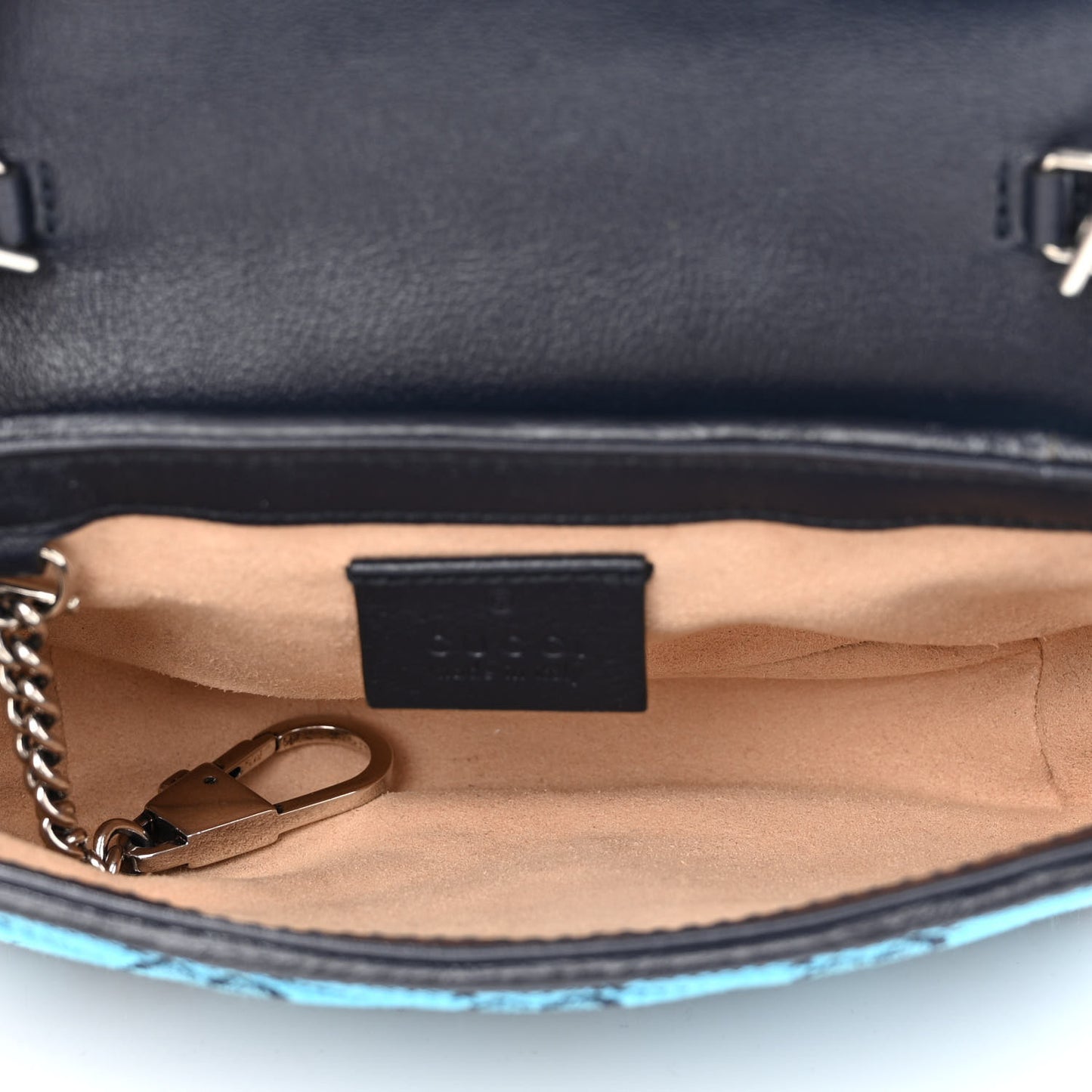 Monogram Multicolor Matelasse Diagonal Super Mini GG Marmont Shoulder Bag Light Blue