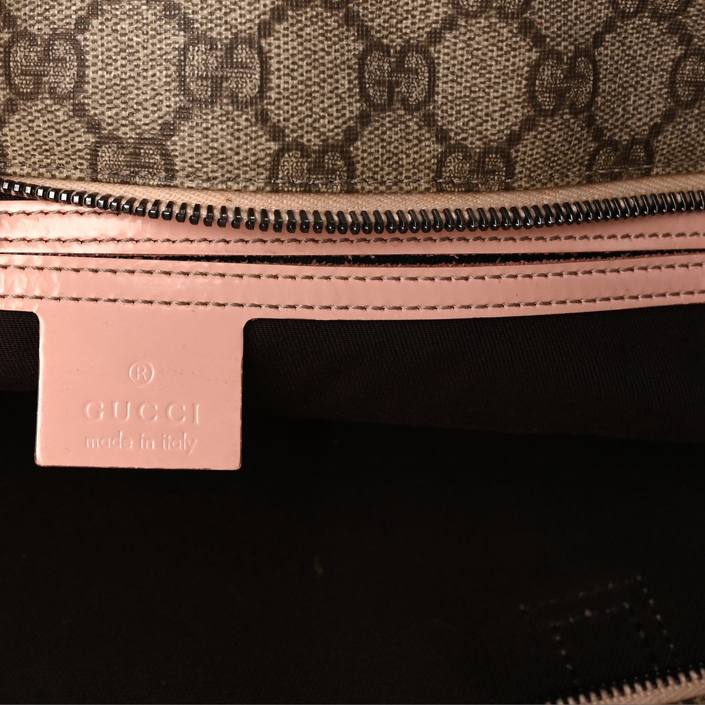 GG Supreme Monogram Medium Zippered Shopping Tote Pink