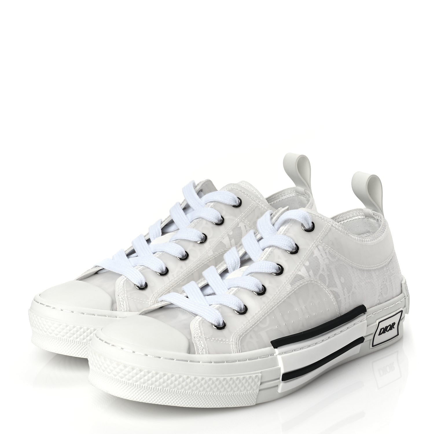 Christian Dior Technical Canvas Oblique Oblique Mens B23 Low Top Sneakers 40 White 4 of 9