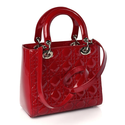 Christian Dior Patent Cannage Medium Lady Dior Red 2 of 9