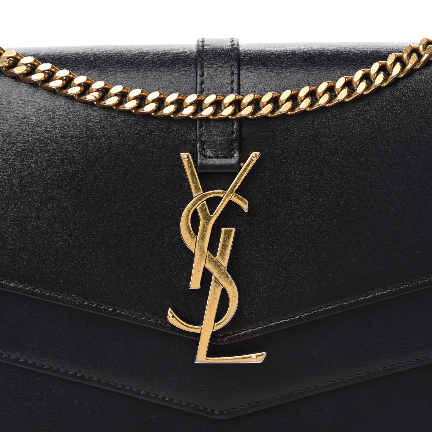 Saint Laurent Smooth Calfskin Monogram Sulpice Chain Wallet Black 10 of 11
