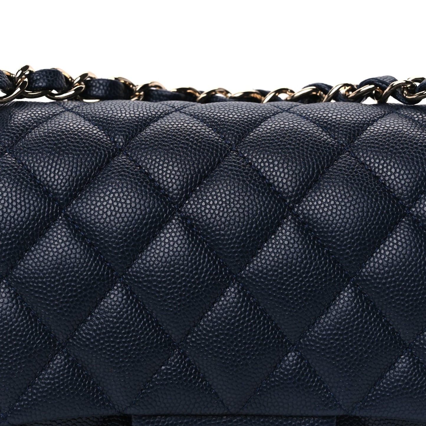 Caviar Quilted Small Double Flap Dark Navy