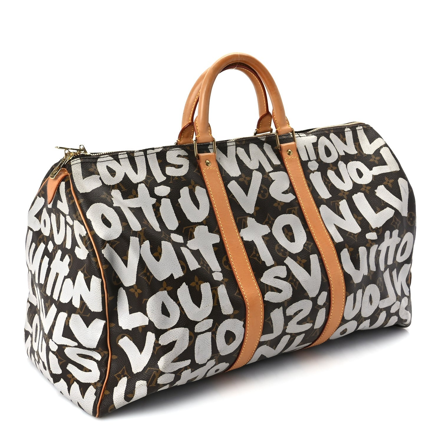 Louis Vuitton Monogram Graffiti Keepall 50  Silver 2 of 8