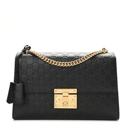Gucci Guccissima Medium Padlock Shoulder Bag Black 1 of 11