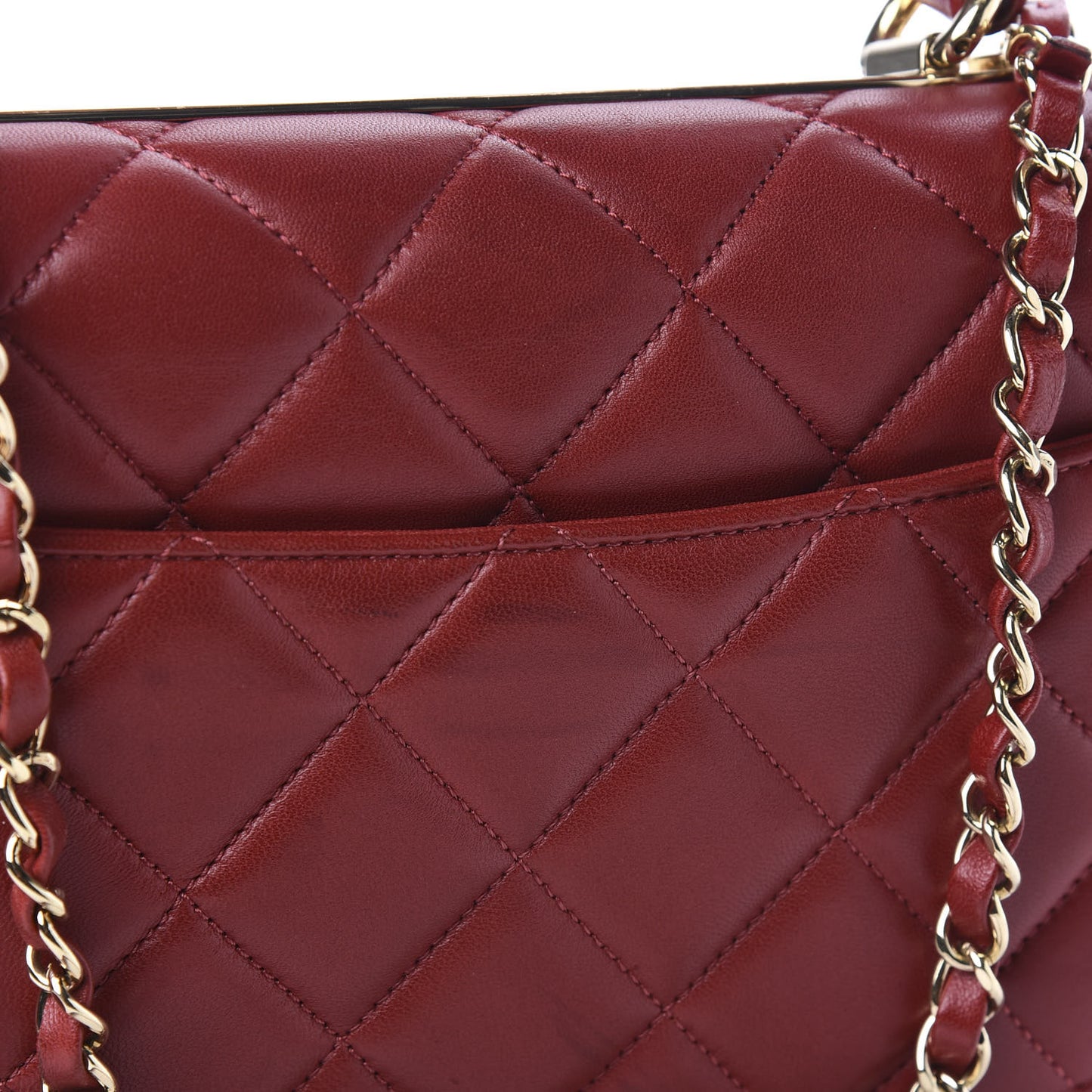 Lambskin Quilted Medium Trendy CC Flap Dual Handle Bag Red