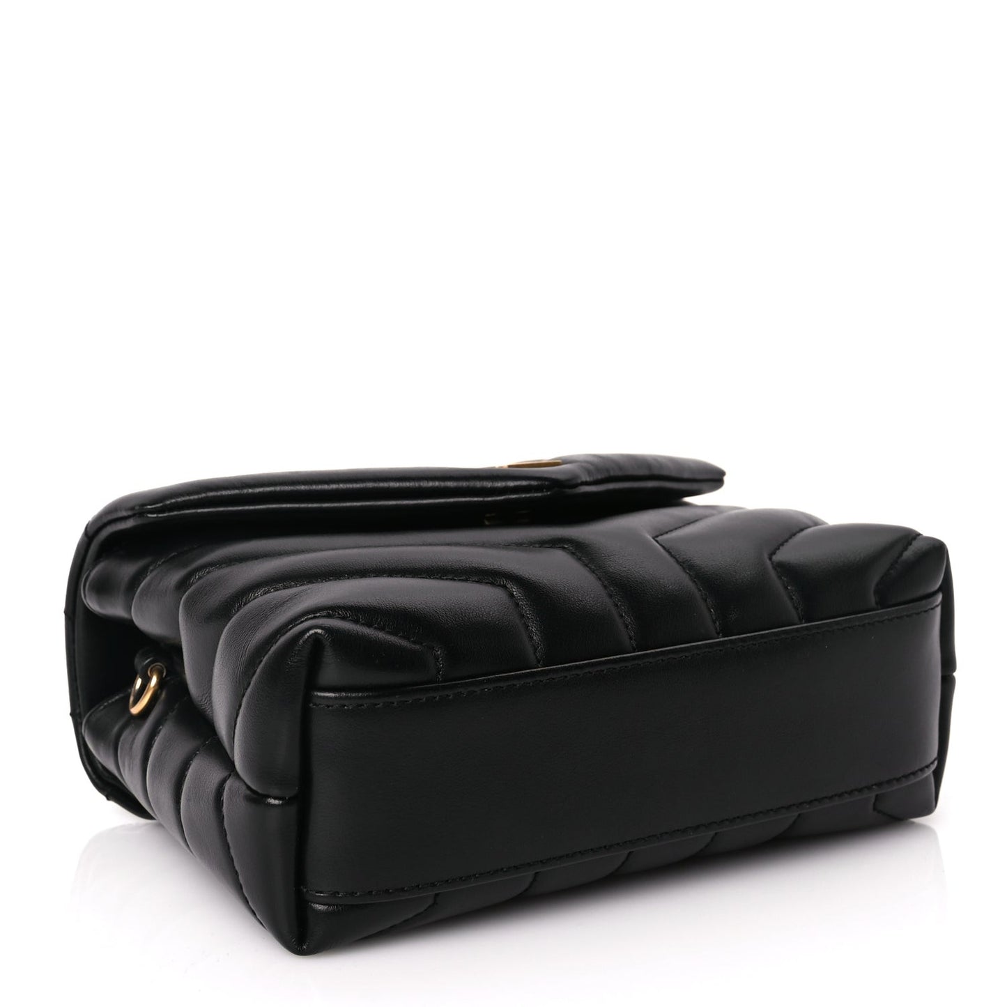 Calfskin Y Quilted Monogram Toy Loulou Crossbody Bag Black
